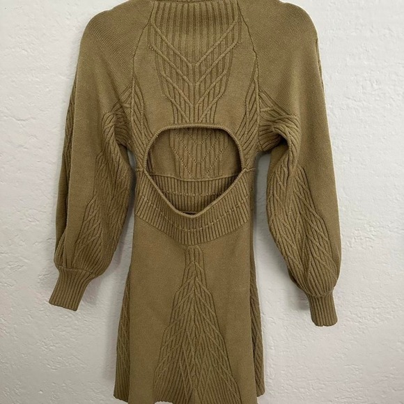 XSmall Free People Knit Dress Moss Green - Picture 3 of 4